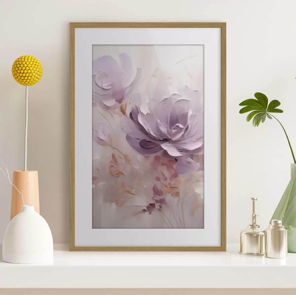 Poster Aquarelle représentant une pivoine lilas f49734