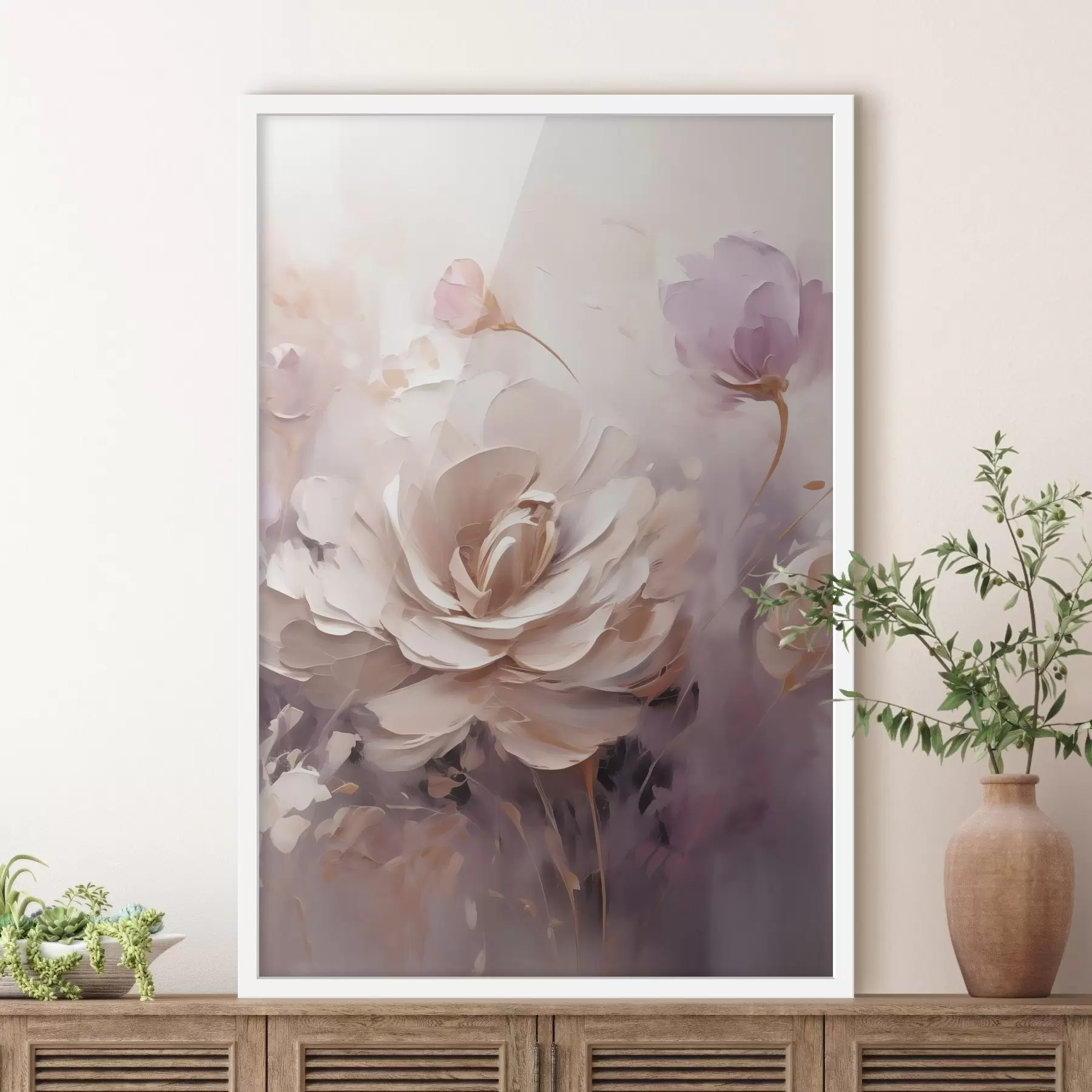 Papier peint Rose crème f49735
