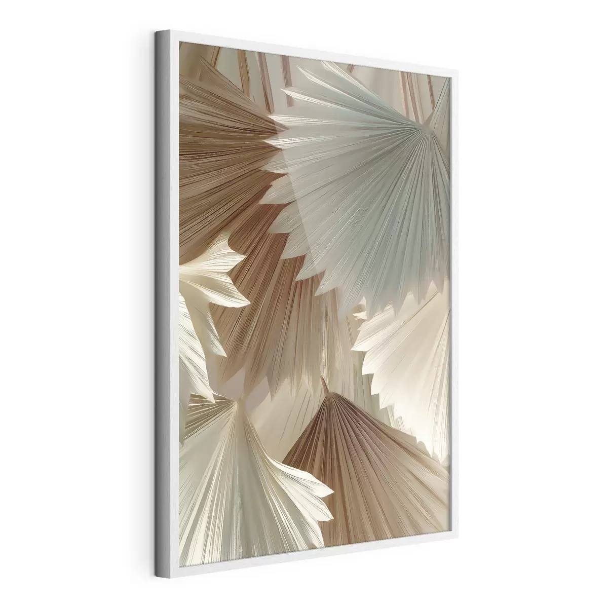 Poster Feuilles tropicales dans des tons beiges f49737