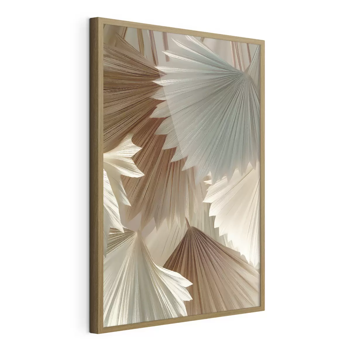 Poster Feuilles tropicales dans des tons beiges f49737