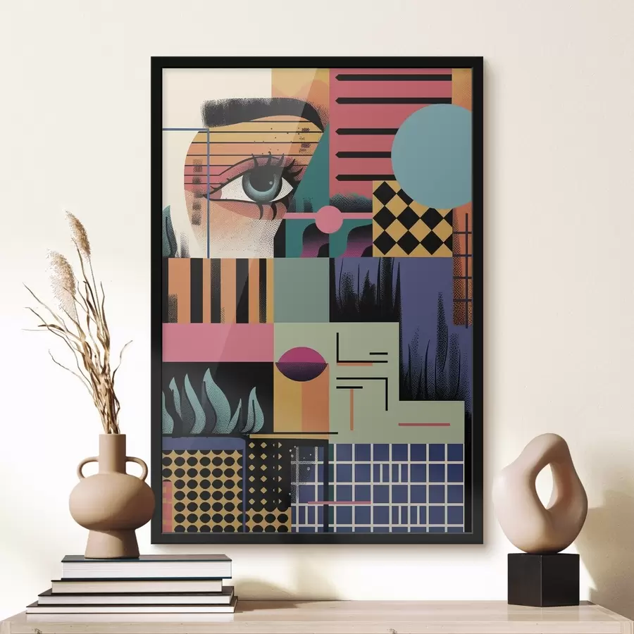 Papier peint Art pop abstrait géométrique f49739