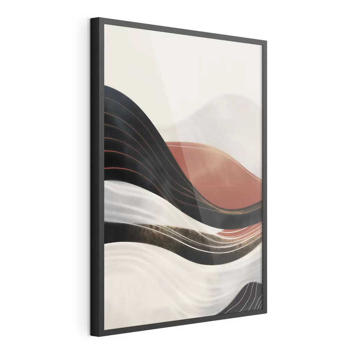 Poster Vagues abstraites en terre cuite f49740