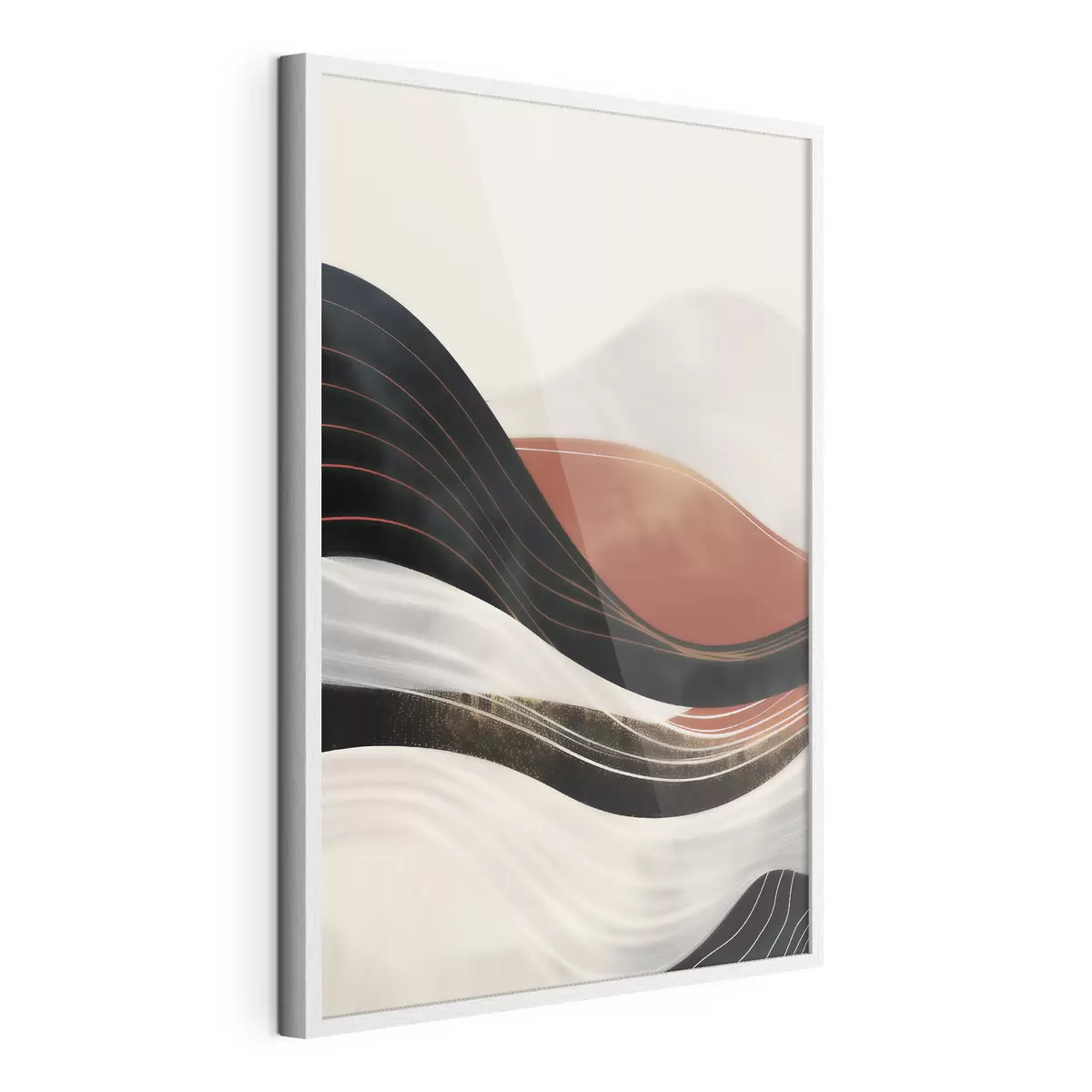 Poster Vagues abstraites en terre cuite f49740