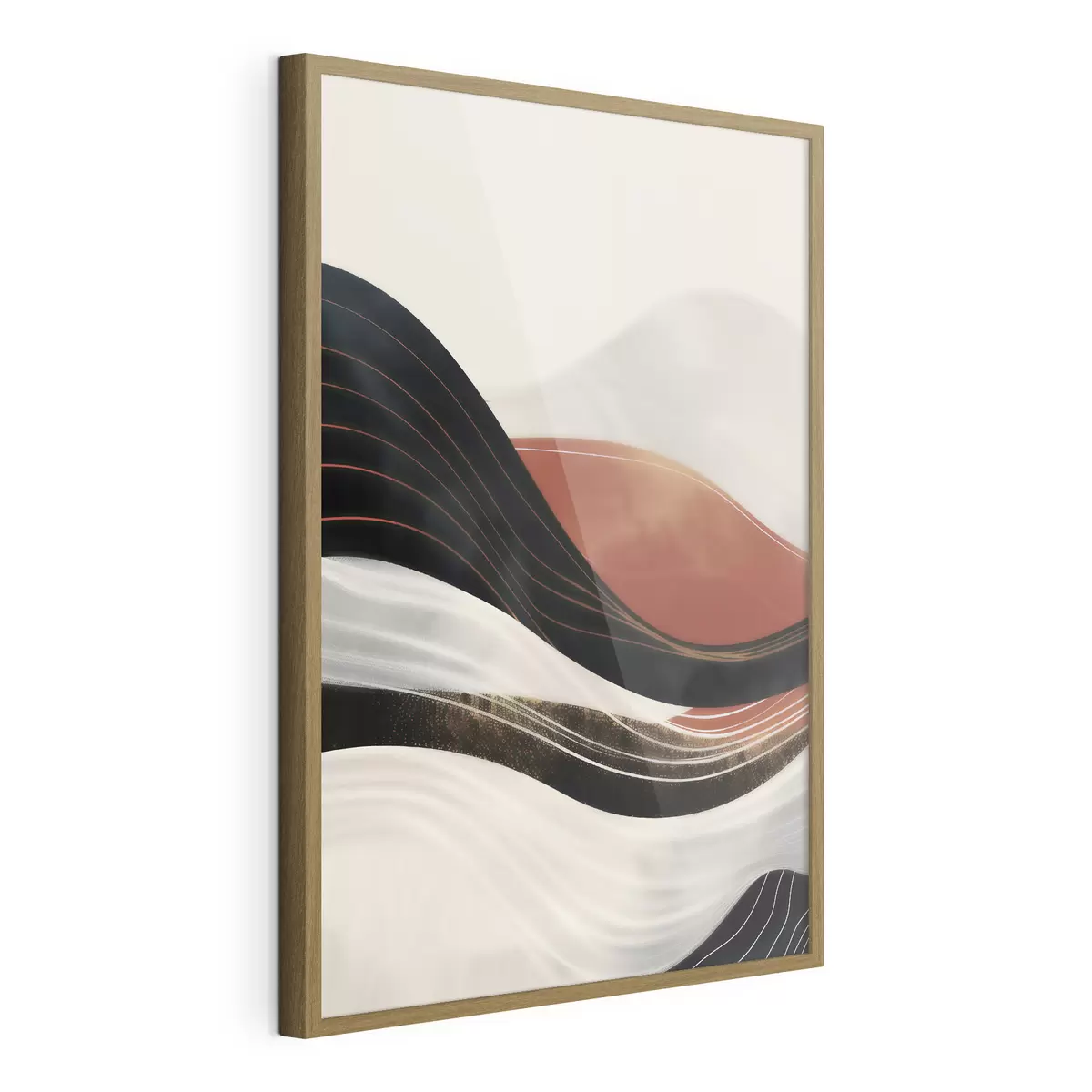 Poster Vagues abstraites en terre cuite f49740