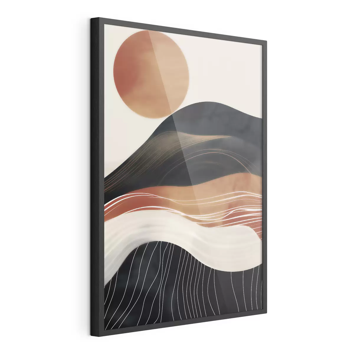 Poster Paysage abstrait avec le soleil f49741