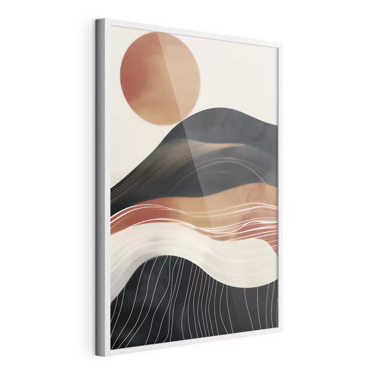 Poster Paysage abstrait avec le soleil f49741