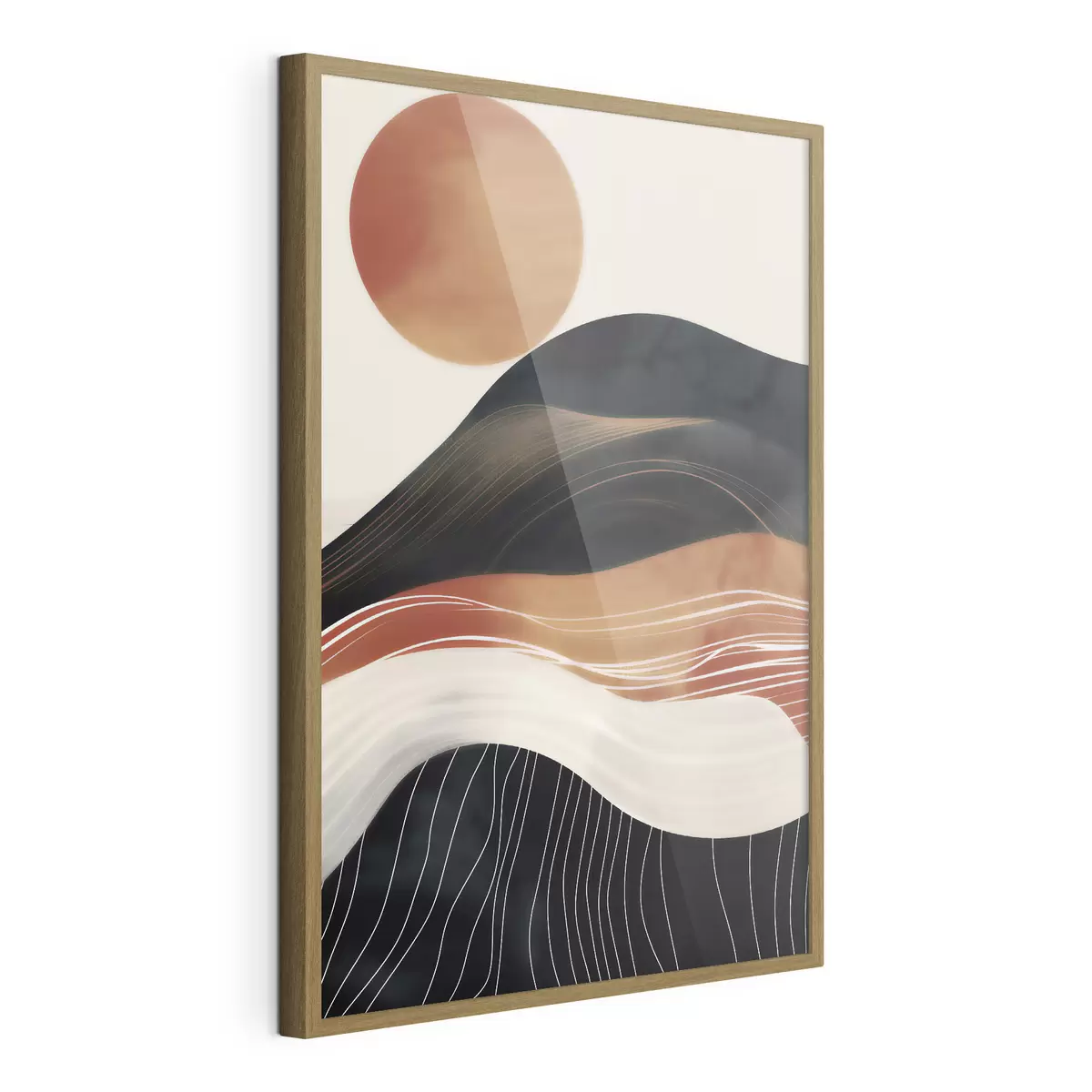 Poster Paysage abstrait avec le soleil f49741