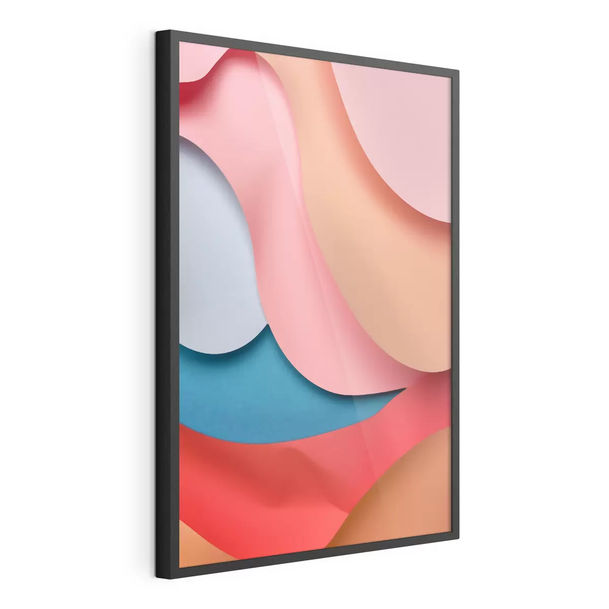 Poster Abstraction volumétrique dans les tons corail f49743