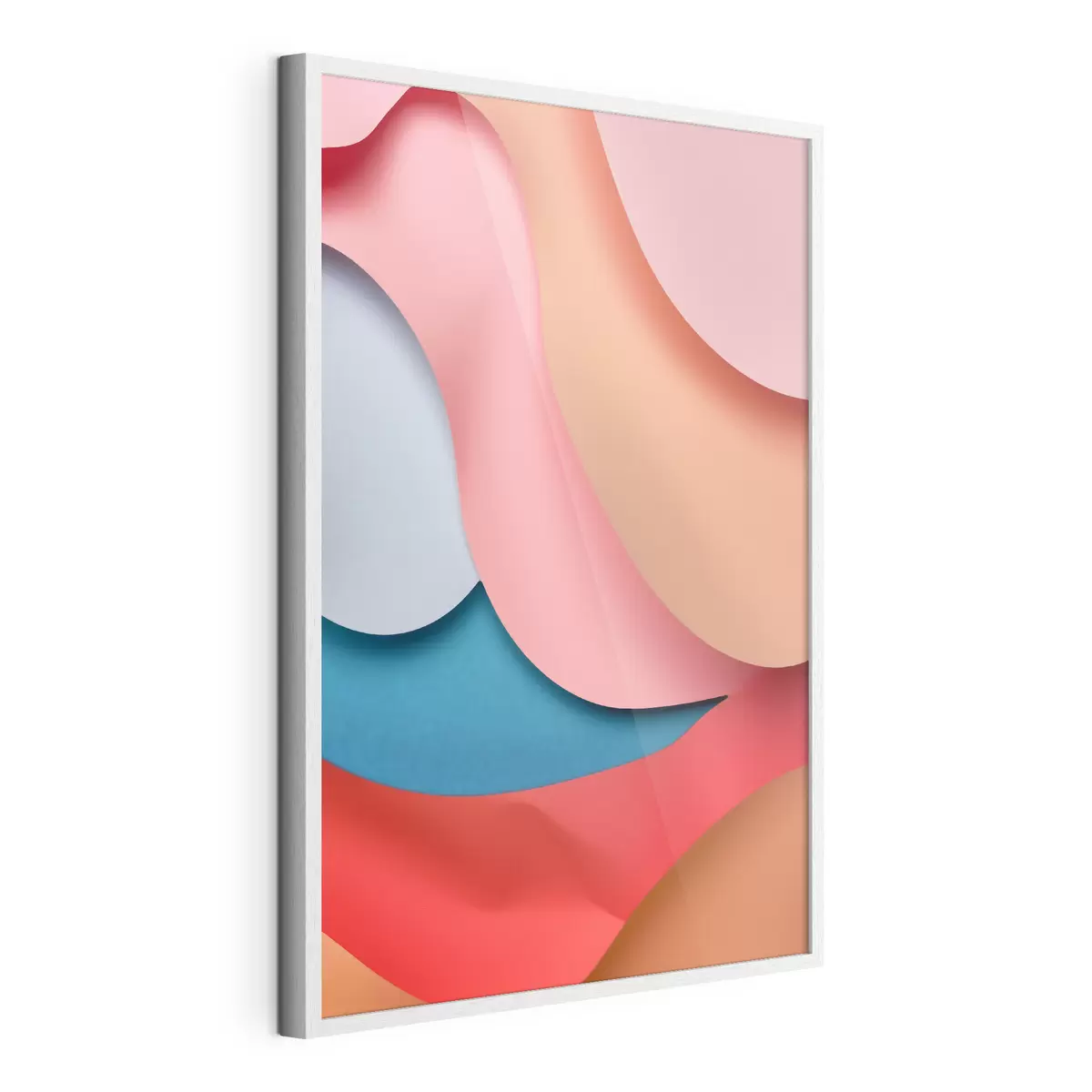 Poster Abstraction volumétrique dans les tons corail f49743