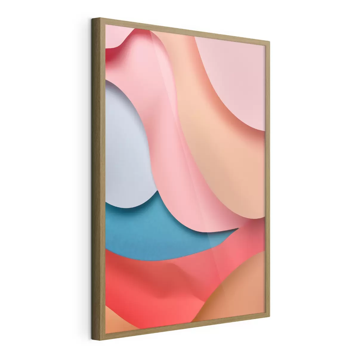 Poster Abstraction volumétrique dans les tons corail f49743