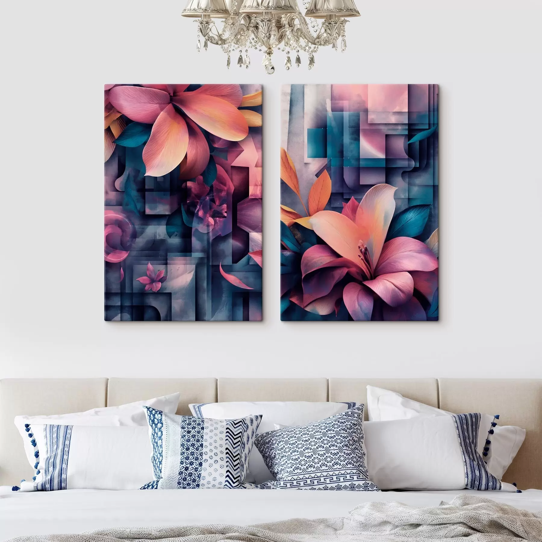 Tableau Fleurs tropicales aux nuances violettes m30659