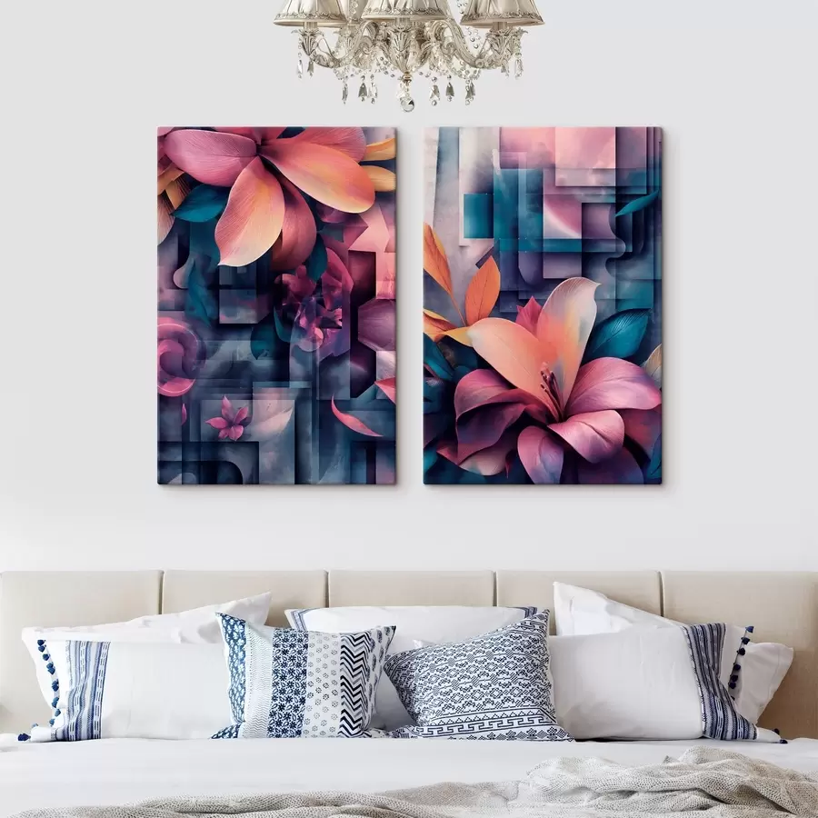 Tableau Fleurs tropicales aux nuances violettes m30659