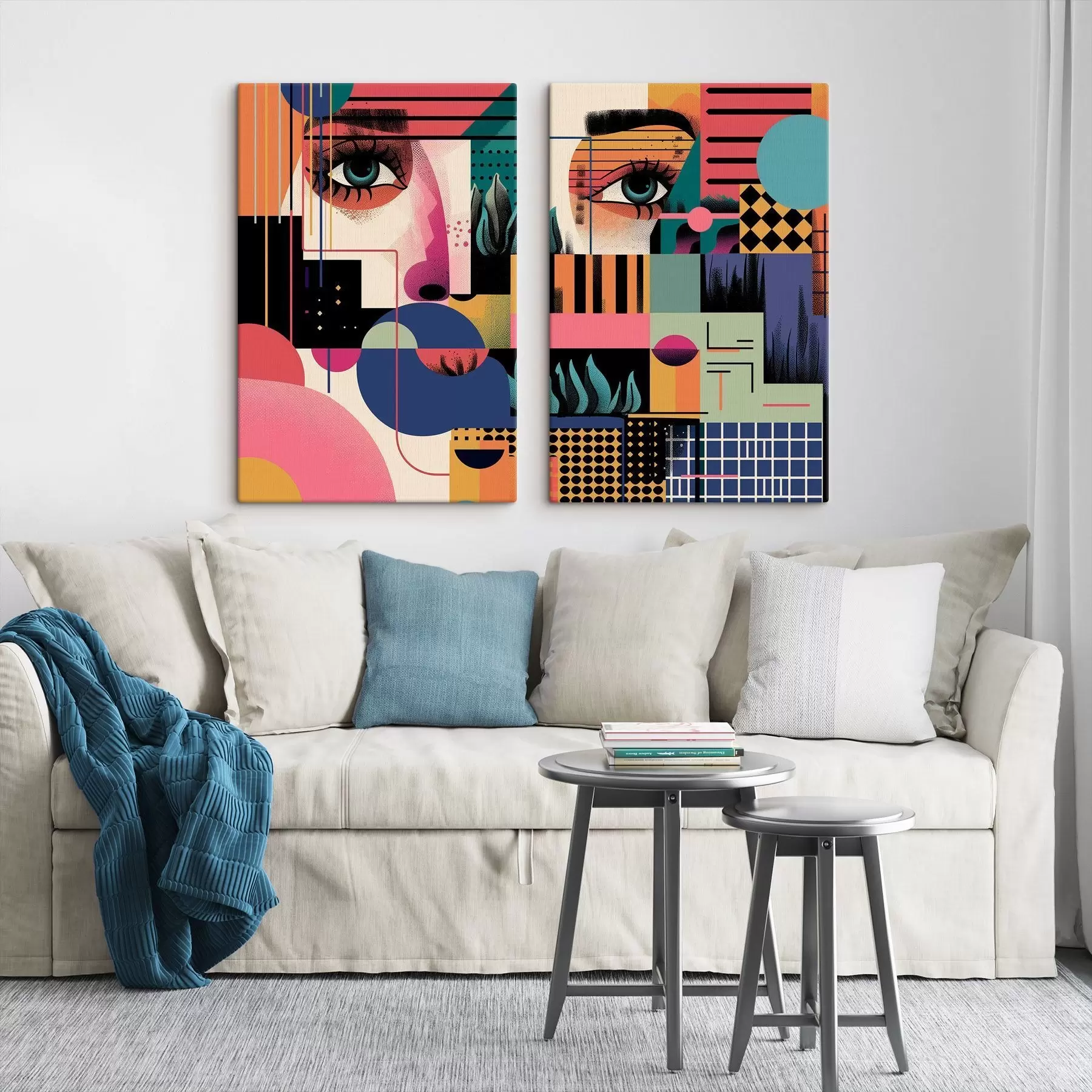 Tableau Abstraction géométrique de style pop art m30663