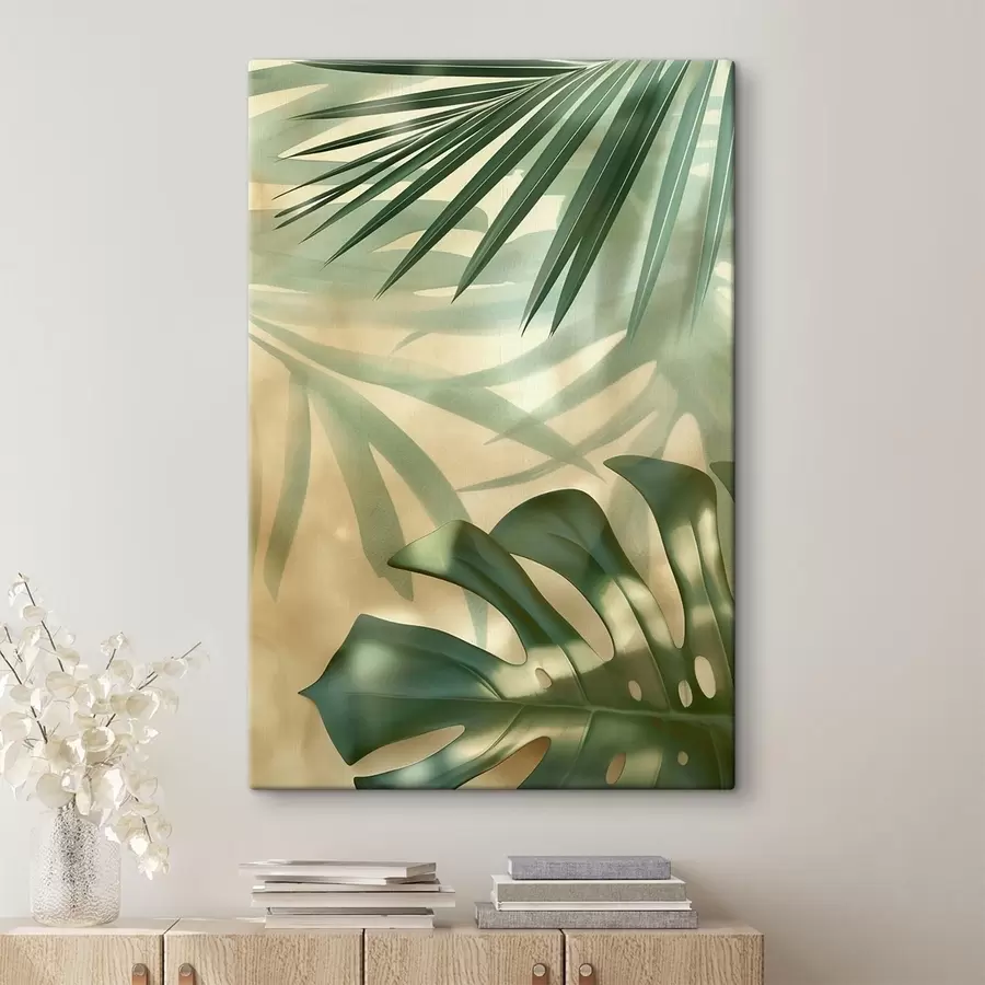Tableau Feuilles de palmier tropical s49553