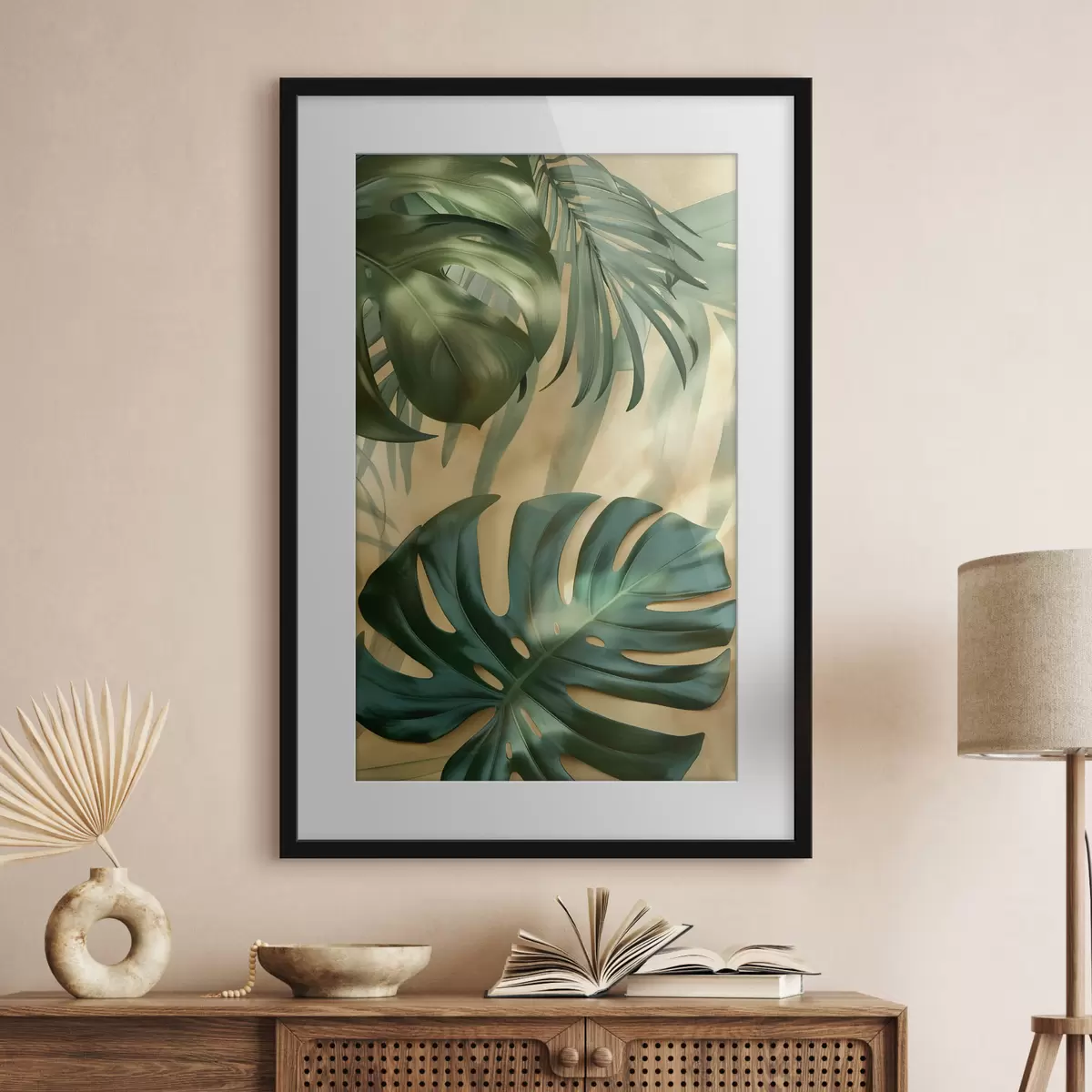 Poster Monstera et feuillages tropicaux f49552