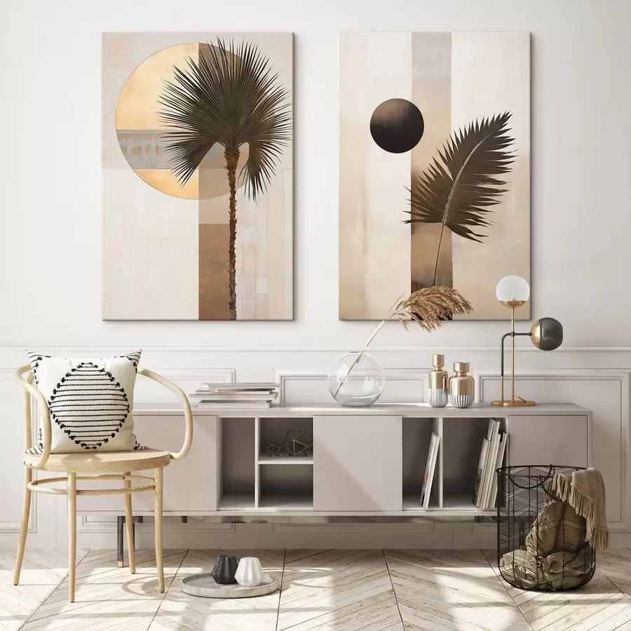 Tableau Abstractions avec une feuille tropicale m30550