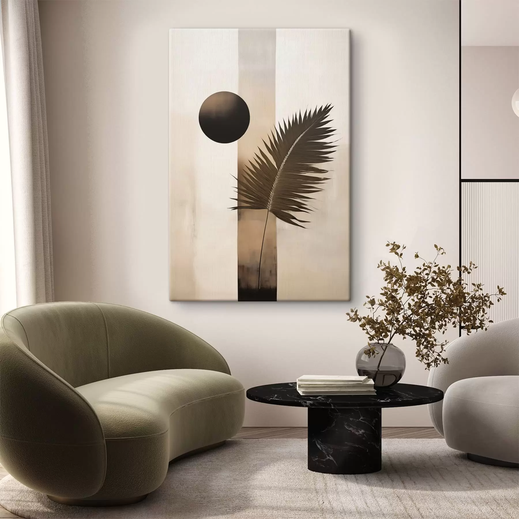 Tableau Une abstraction avec une feuille tropicale s49702
