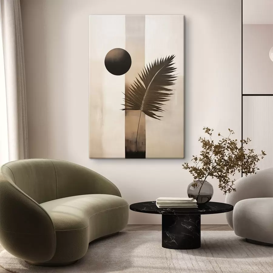 Tableau Une abstraction avec une feuille tropicale s49702