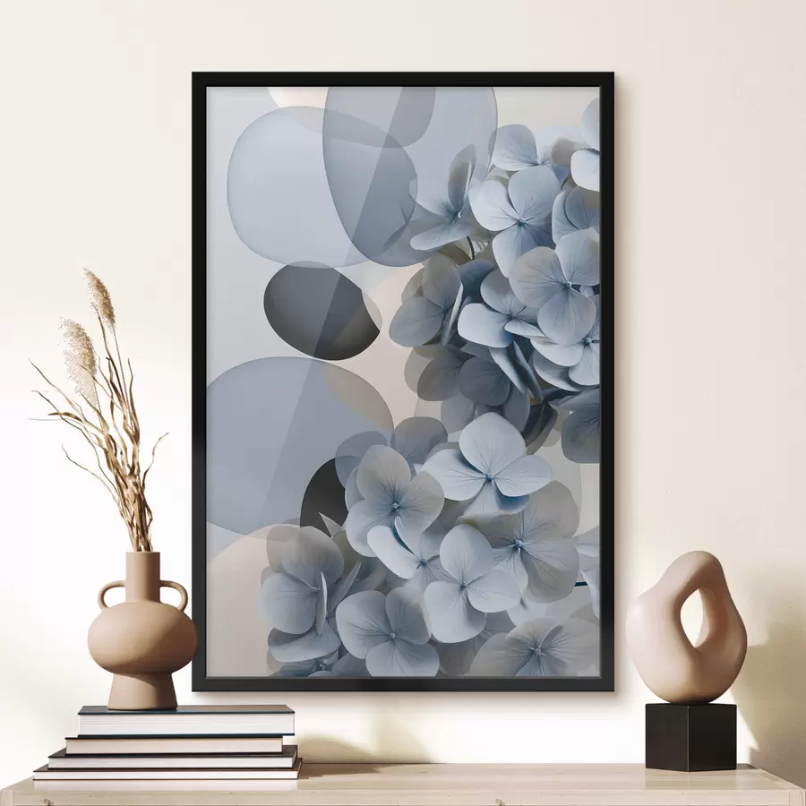 Papier peint Une abstraction moderne avec des hortensias f49699