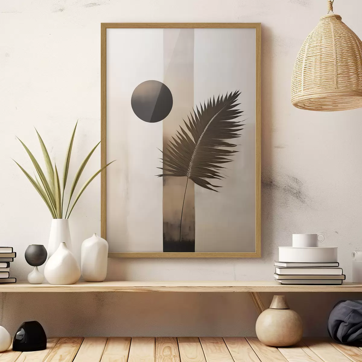 Poster Une abstraction avec une feuille tropicale f49702