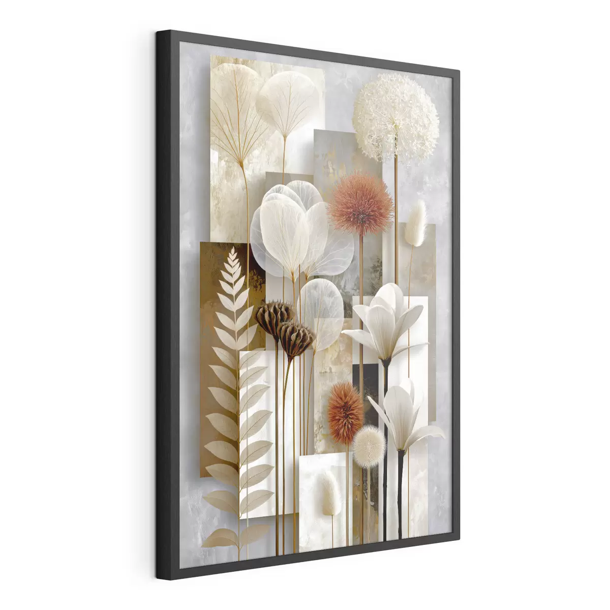 Poster Fleurs entre les rayures f49705