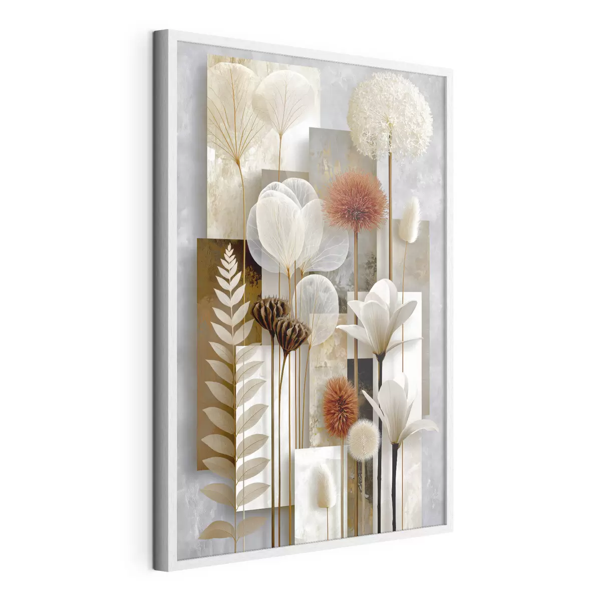Poster Fleurs entre les rayures f49705