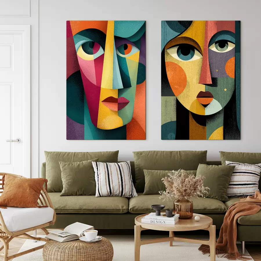 Tableau Visages cubistes m30703
