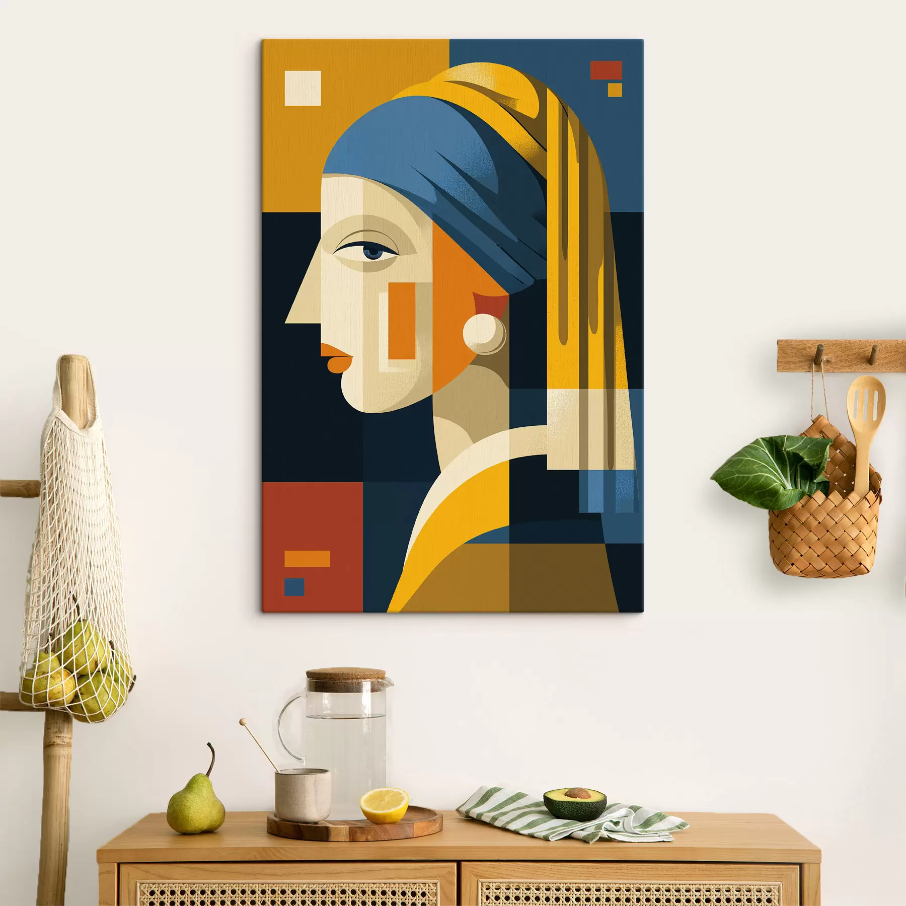 Tableau Portrait géométrique d'une femme s49825