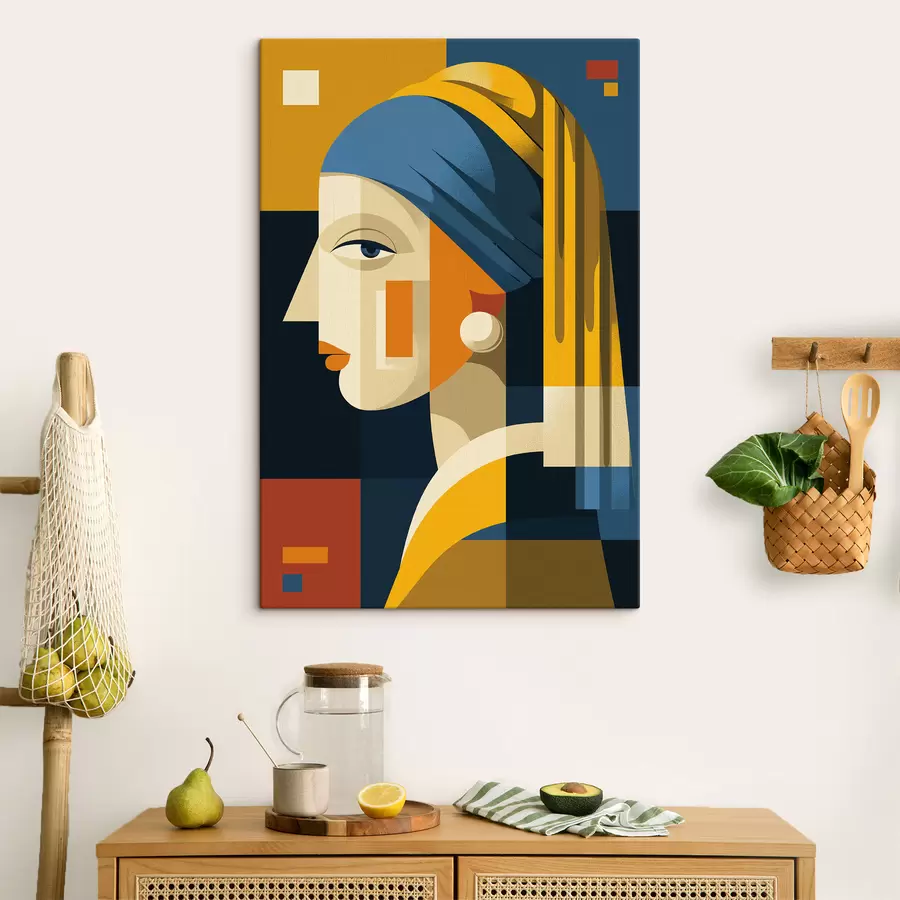 Tableau Portrait géométrique d'une femme s49825