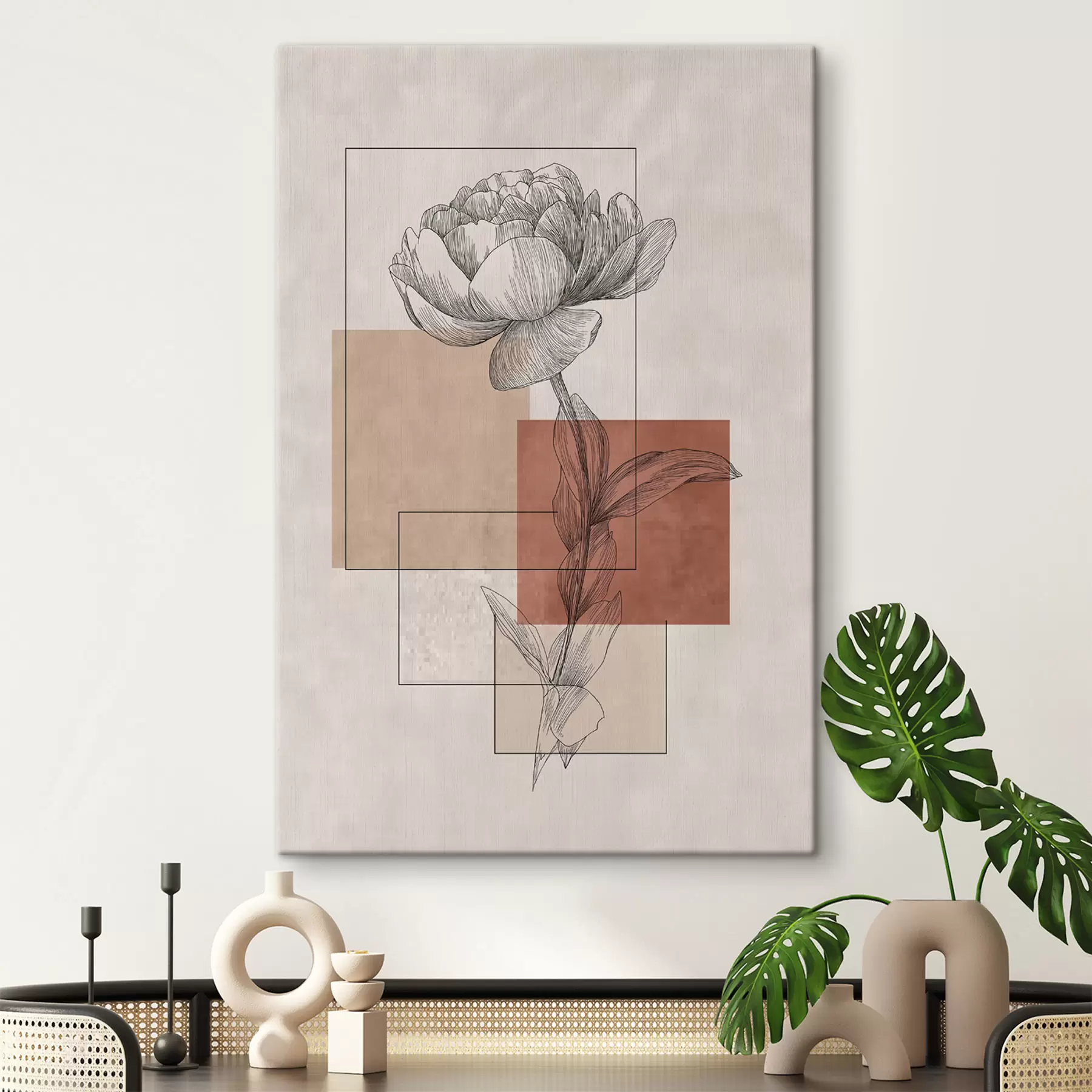 Tableau Pivoine moderne s49842