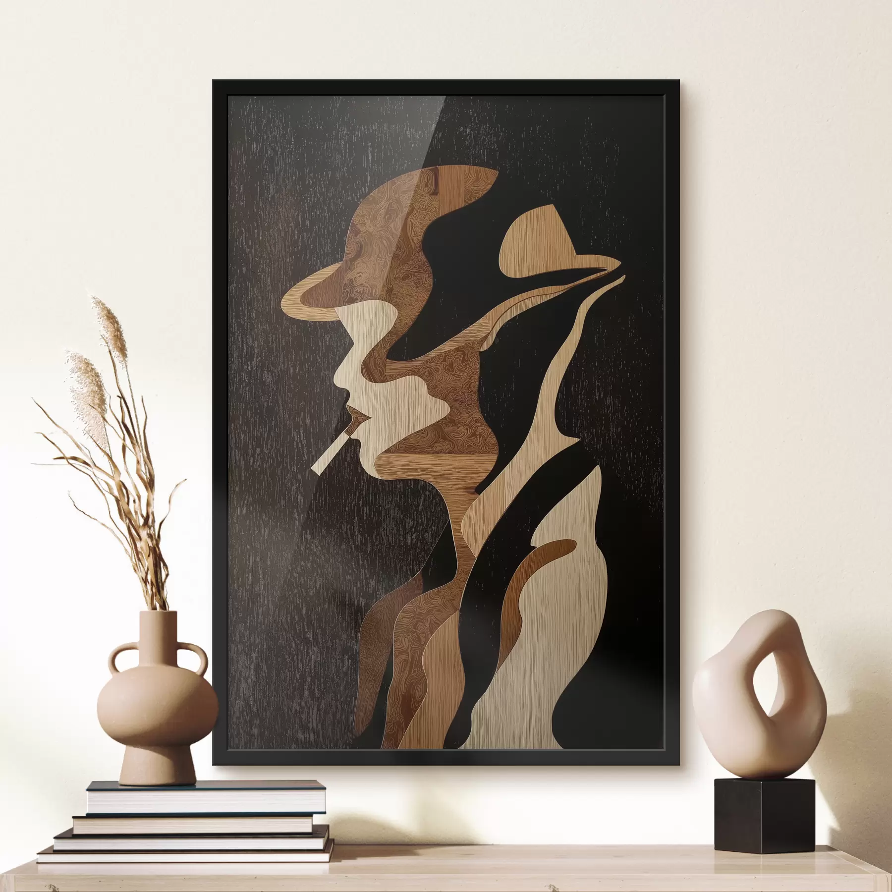 Papier peint Profil féminin abstrait f49830