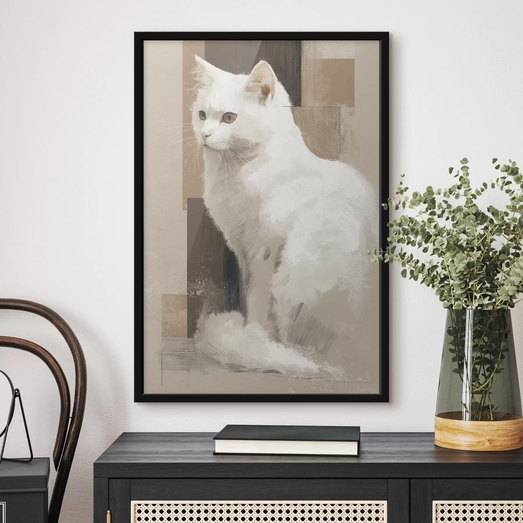 Papier peint Chat blanc f49837