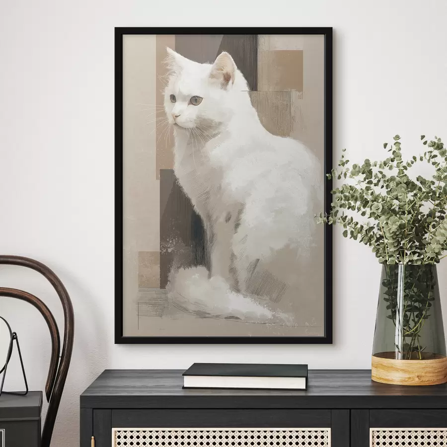 Papier peint Chat blanc f49837