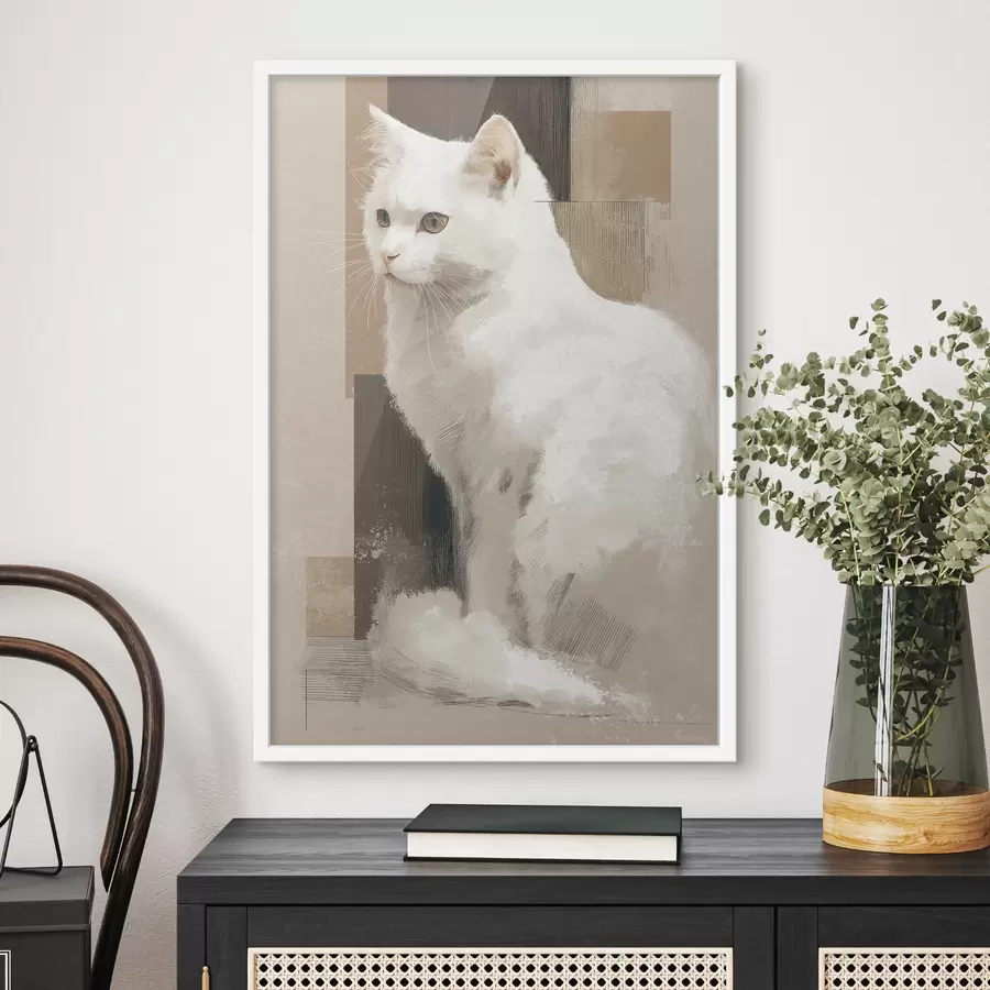 Papier peint Chat blanc f49837