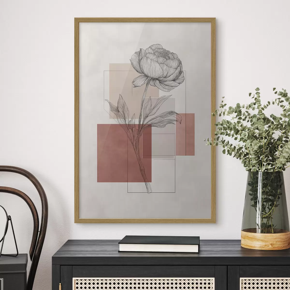 Poster Géométrie de la pivoine f49841