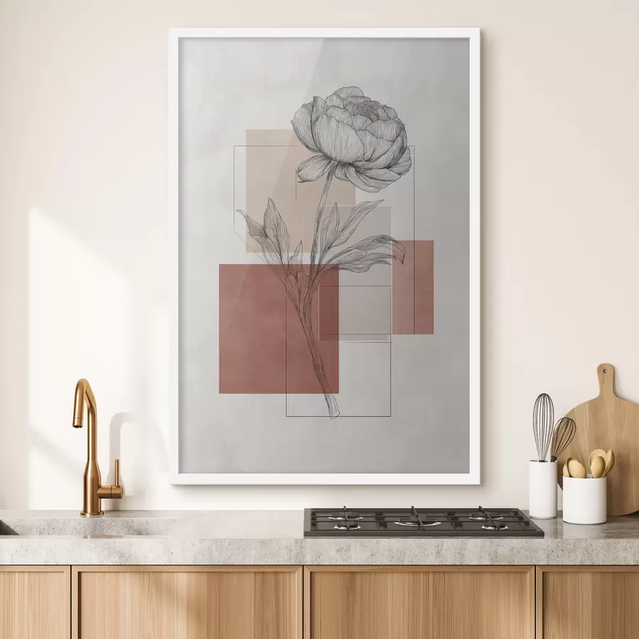 Papier peint Géométrie de la pivoine f49841