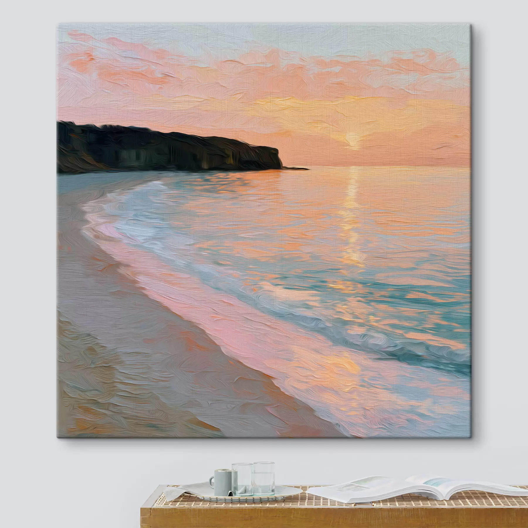 Tableau Coucher de soleil sur la mer s49798