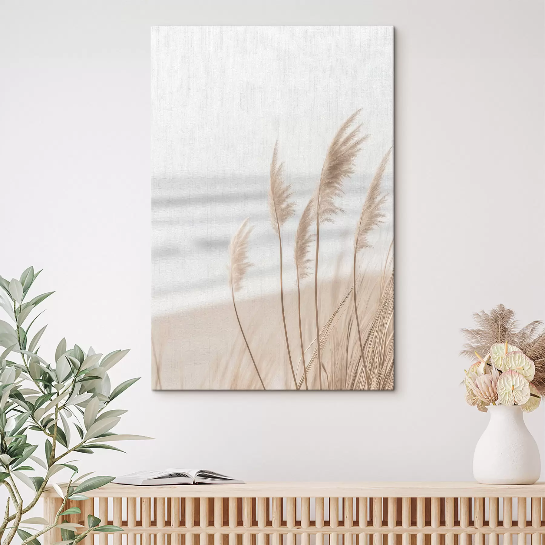 Tableau Des roseaux au bord de la mer s49800