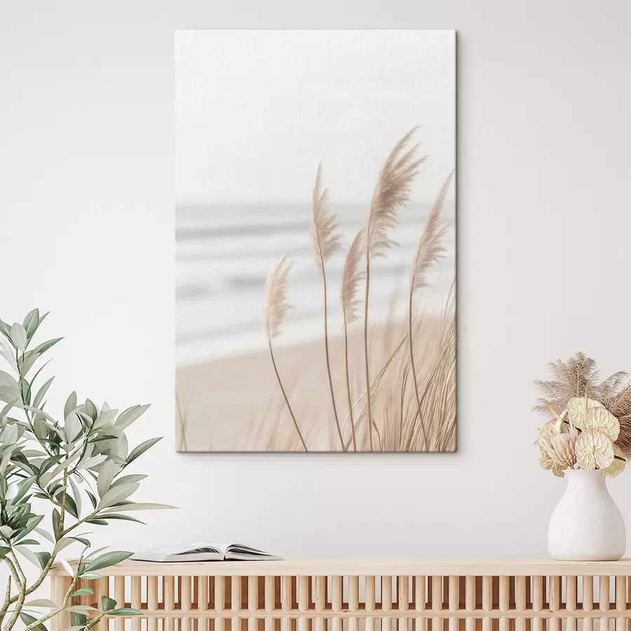 Tableau Des roseaux au bord de la mer s49800