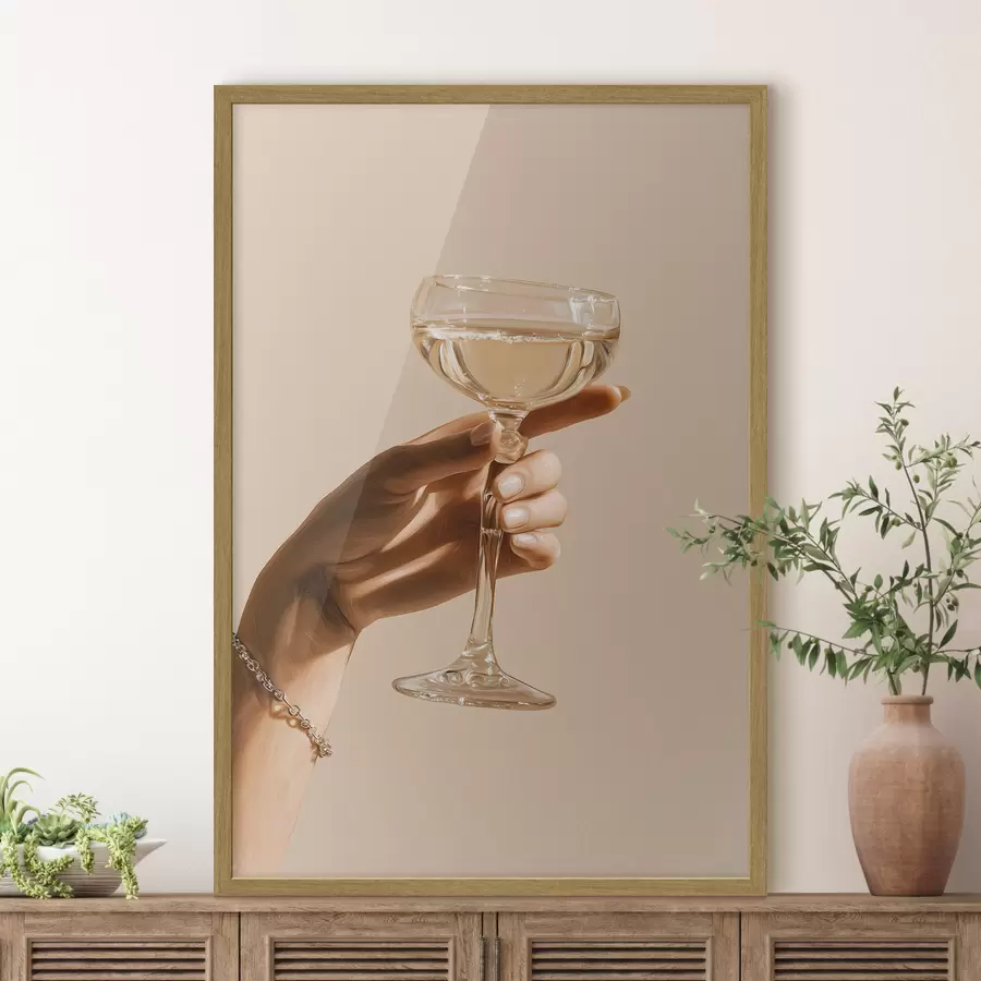 Papier peint Un verre à la main f49804