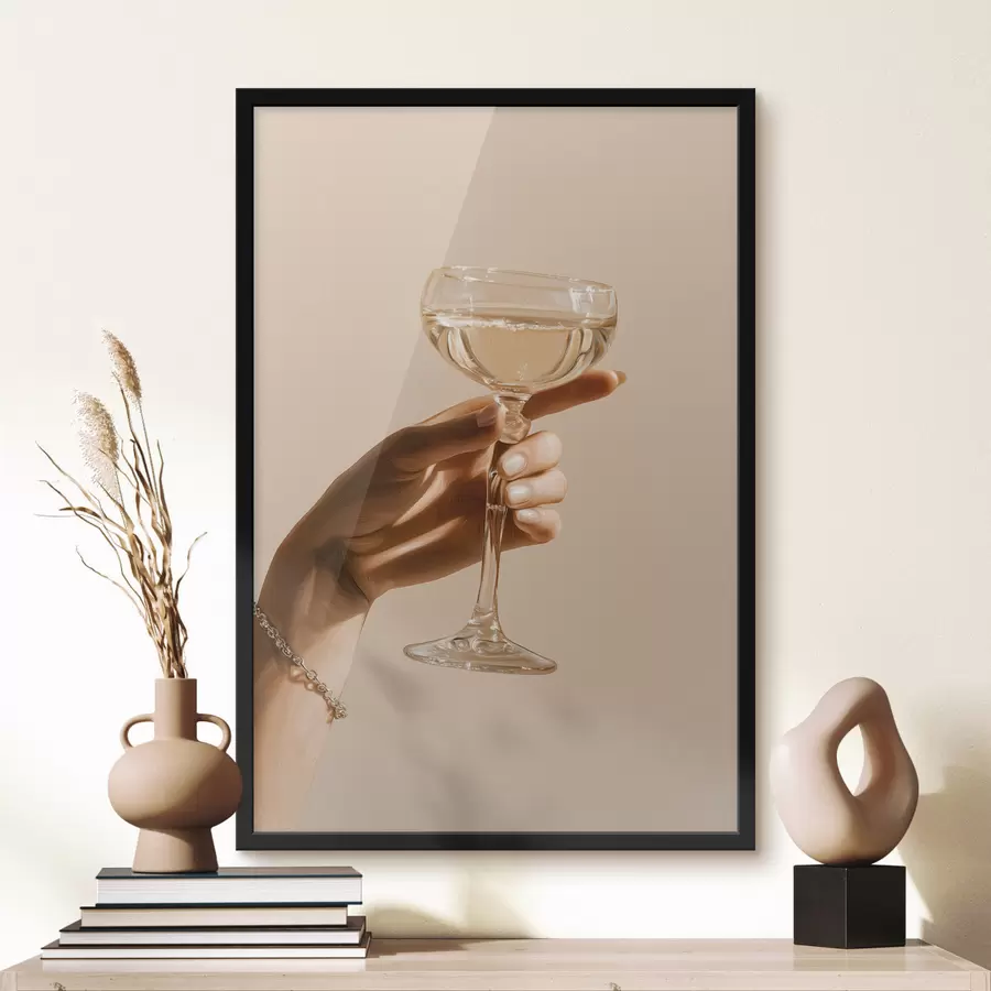 Papier peint Un verre à la main f49804