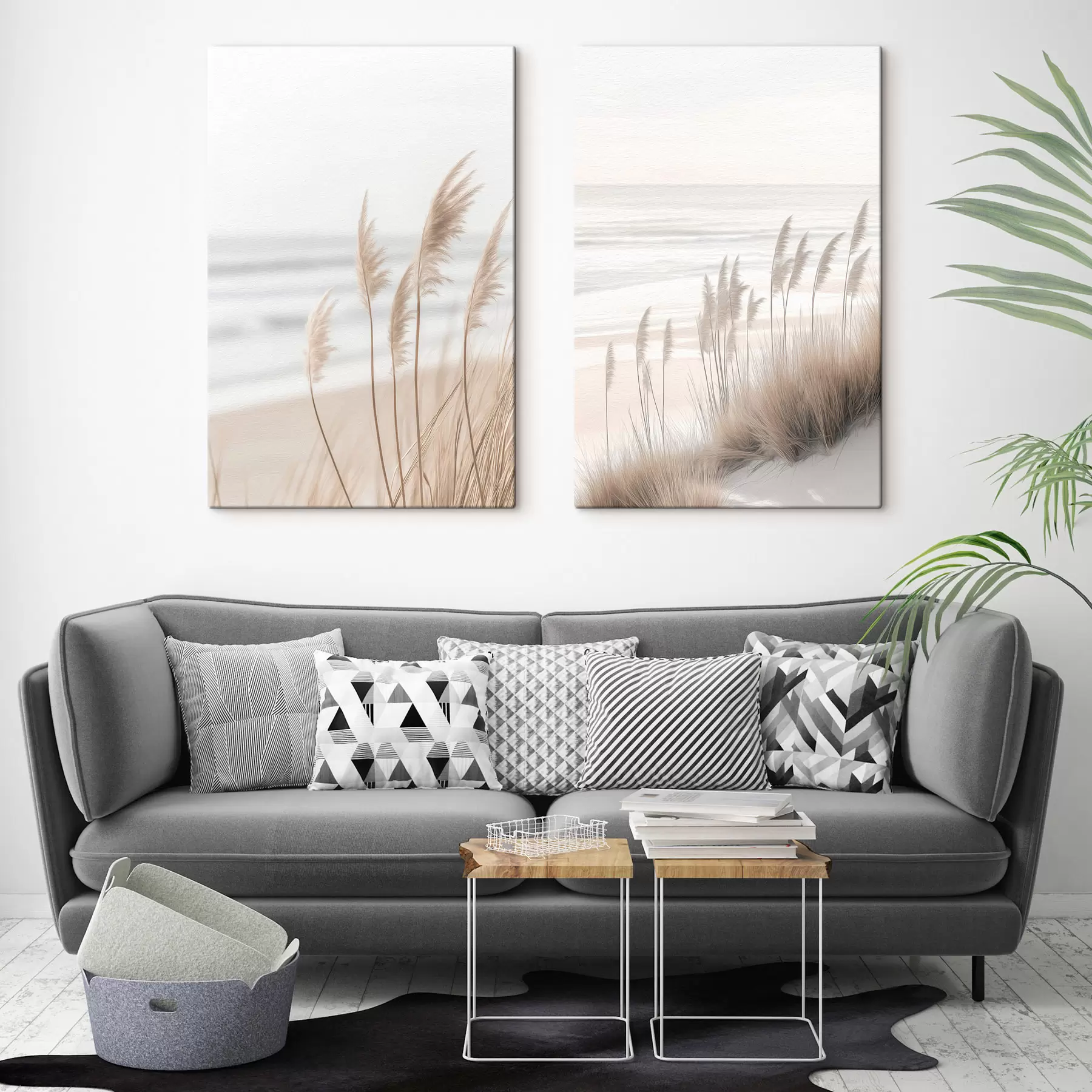 Tableau De l'herbe au bord de la mer m30694