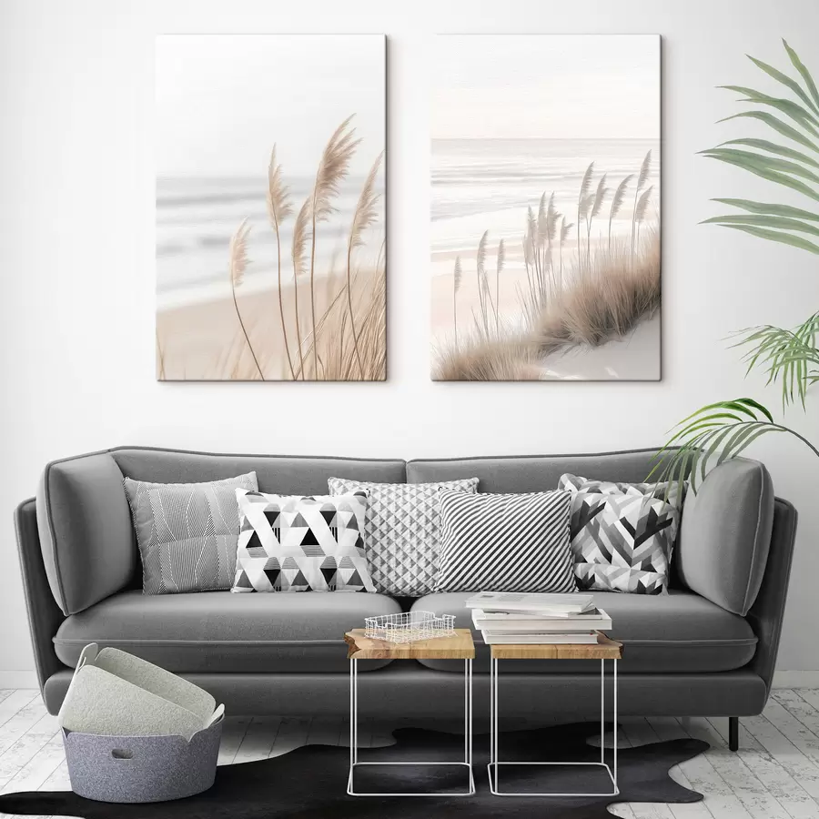 Tableau De l'herbe au bord de la mer m30694
