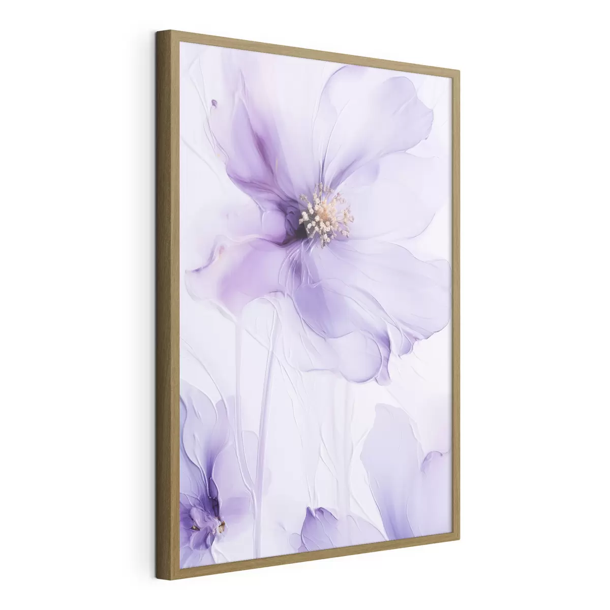 Poster Des fleurs délicates aux détails raffinés, sur un fond blanc texturé f49761