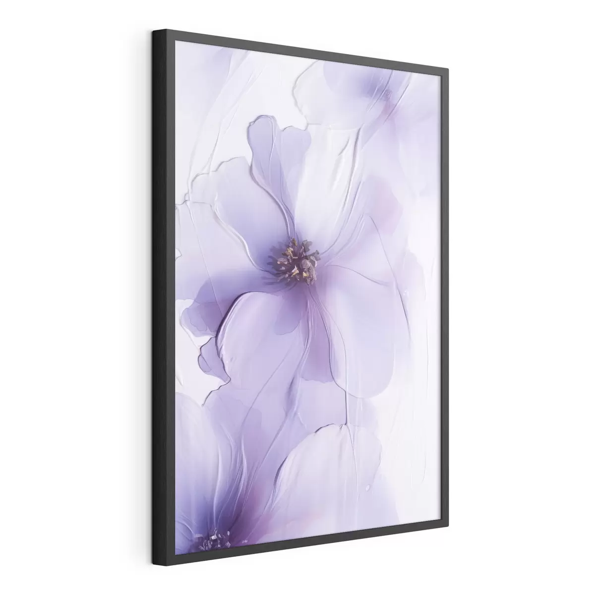 Poster Des fleurs délicates aux détails raffinés, sur un fond blanc texturé f49762