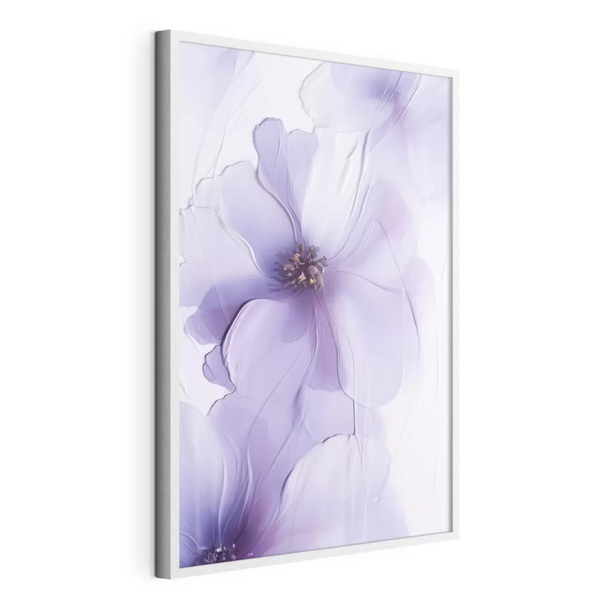 Poster Des fleurs délicates aux détails raffinés, sur un fond blanc texturé f49762