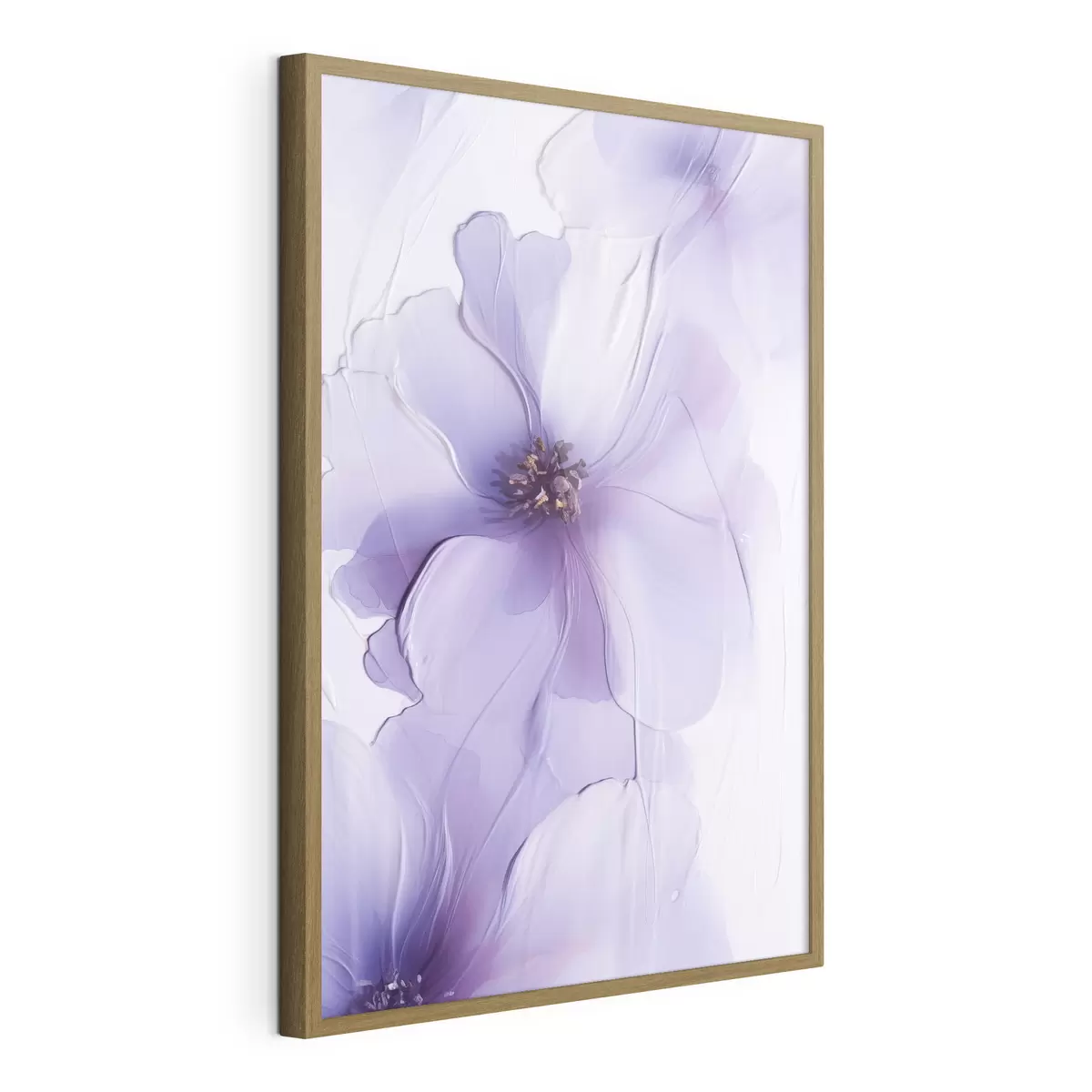 Poster Des fleurs délicates aux détails raffinés, sur un fond blanc texturé f49762