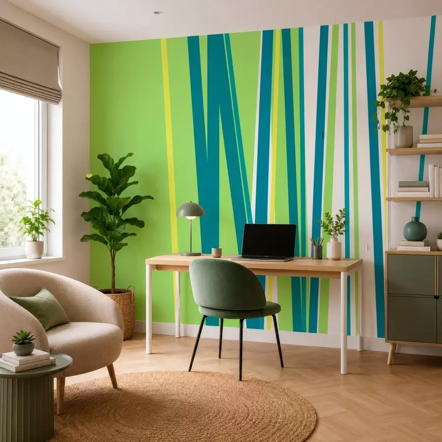 Papier peint une rayure abstraite aux couleurs vives w05749