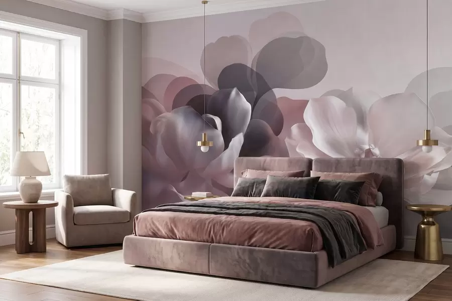 Papier peint Composition florale abstraite représentant un magnolia w09930
