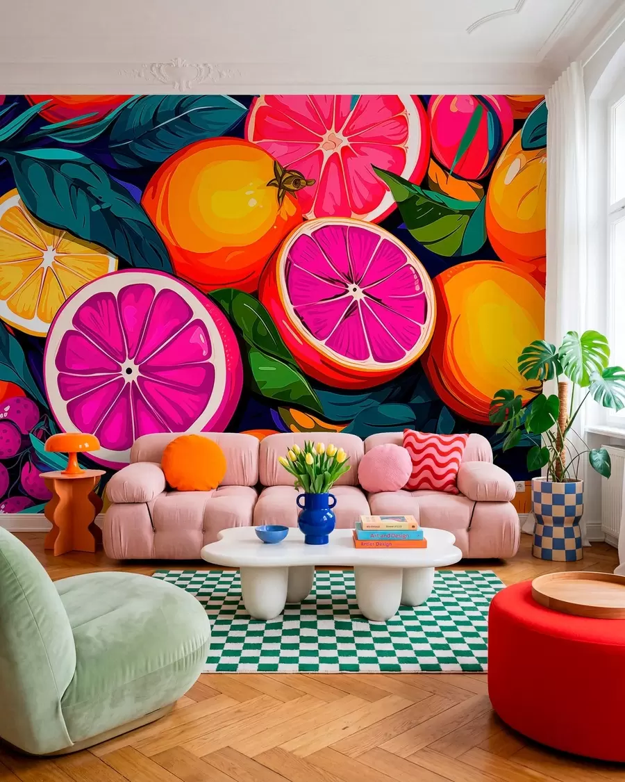 Papier peint Fruits, oranges, citrons w05761